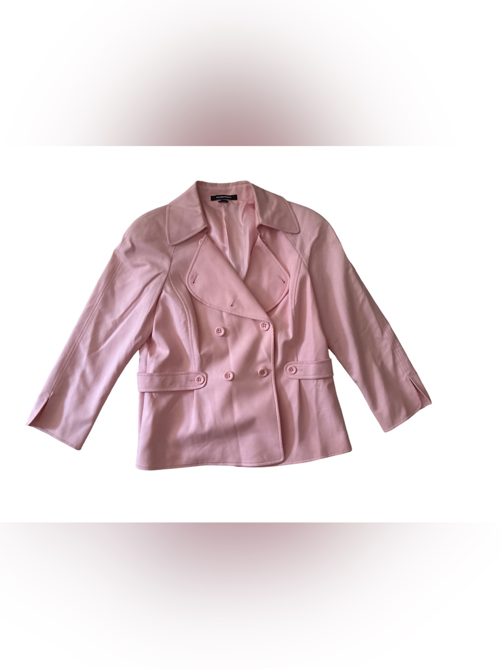 Ellen Tracy Double-Breasted Blazer in Light Pink